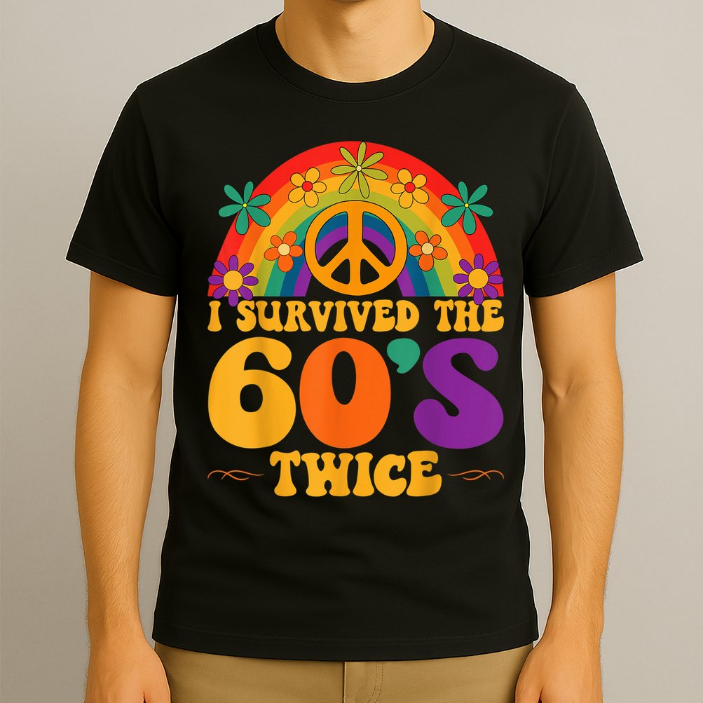 I Survived The 60s Twice Sixties 70th 70s Year Old Birthday T-Shirt