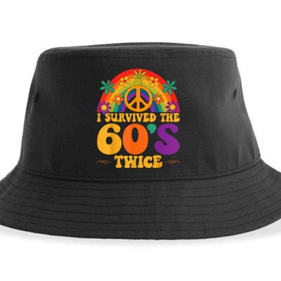 I Survived The 60s Twice Sixties 70th 70s Year Old Birthday Sustainable Bucket Hat