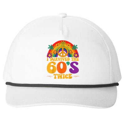 I Survived The 60s Twice Sixties 70th 70s Year Old Birthday Snapback Five-Panel Rope Hat