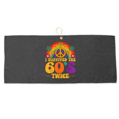 I Survived The 60s Twice Sixties 70th 70s Year Old Birthday Large Microfiber Waffle Golf Towel