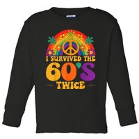 I Survived The 60s Twice Sixties 70th 70s Year Old Birthday Toddler Long Sleeve Shirt