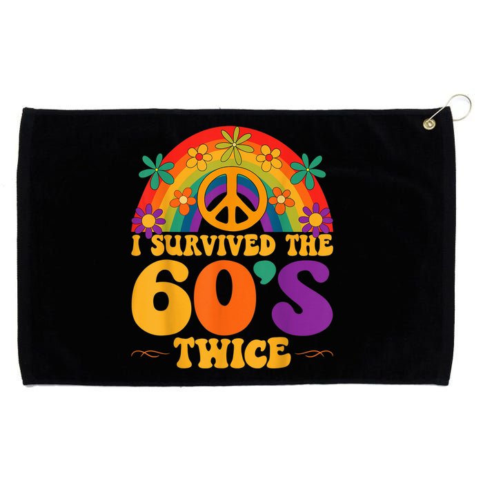 I Survived The 60s Twice Sixties 70th 70s Year Old Birthday Grommeted Golf Towel