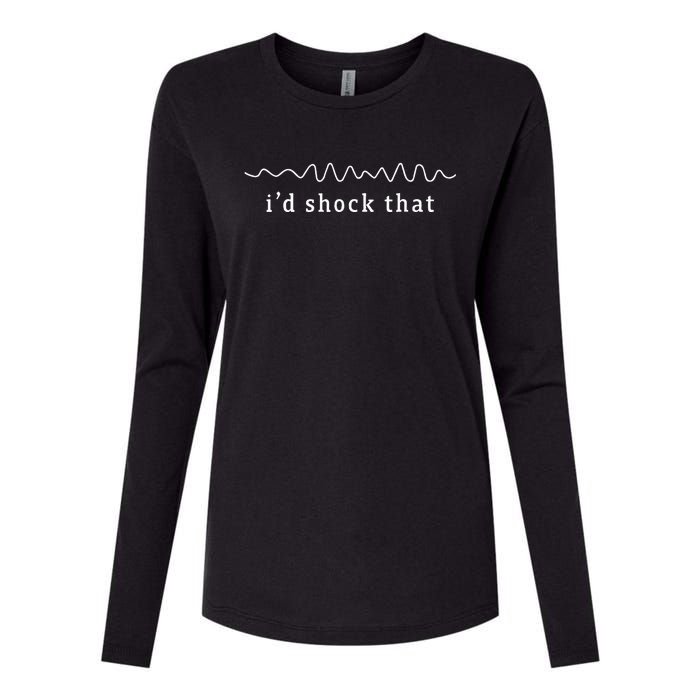 ID Shock That Vfib Arrhythmia Nurse Rn Cardiology Heart Womens Cotton Relaxed Long Sleeve T-Shirt