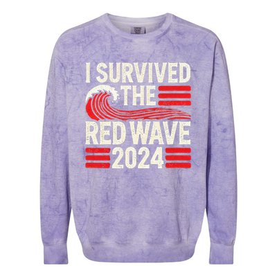 I Survived The Red Wave 2024 Colorblast Crewneck Sweatshirt