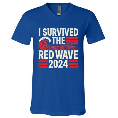 I Survived The Red Wave 2024 V-Neck T-Shirt