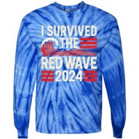 I Survived The Red Wave 2024 Tie-Dye Long Sleeve Shirt