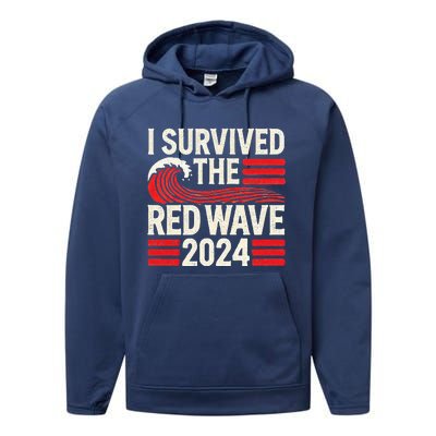 I Survived The Red Wave 2024 Performance Fleece Hoodie