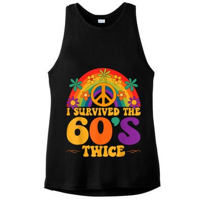 I Survived The 60s Twice Sixties 70th 70s Year Old Birthday Ladies PosiCharge Tri-Blend Wicking Tank