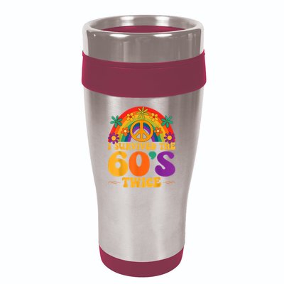 I Survived The 60s Twice Sixties 70th 70s Year Old Birthday 16oz Travel Tumbler