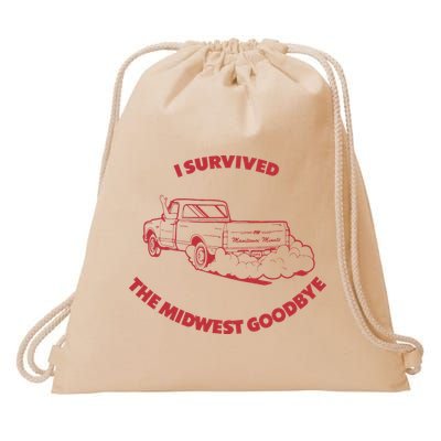 I Survived The Midwest Goodbye Drawstring Bag