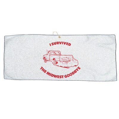 I Survived The Midwest Goodbye Large Microfiber Waffle Golf Towel
