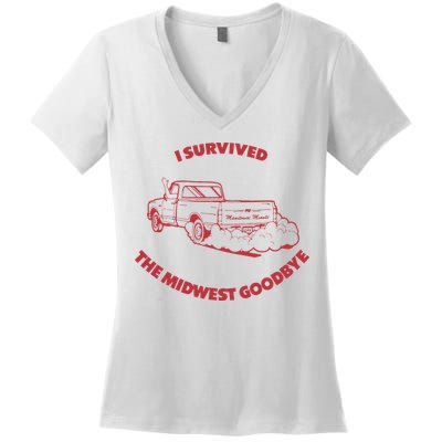 I Survived The Midwest Goodbye Women's V-Neck T-Shirt