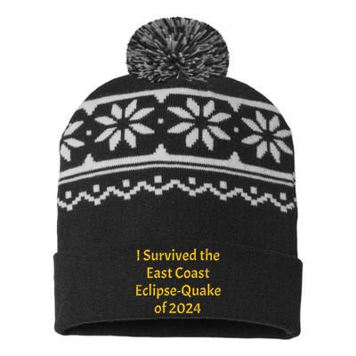 I Survived The East Coast Eclipse Quake Of 2024 Earthquake USA-Made Snowflake Beanie