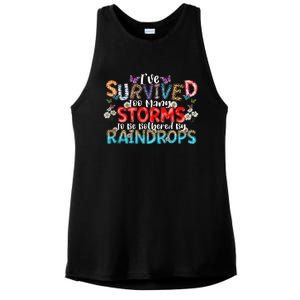 IVe Survived Too Many Storms To Be Bothered By Raindrops Ladies PosiCharge Tri-Blend Wicking Tank