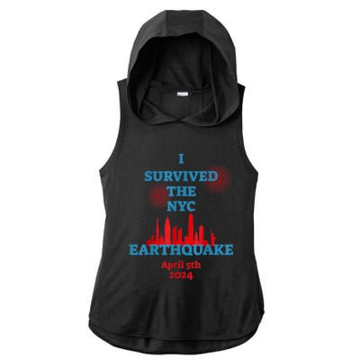 I Survived The Nyc Earthquake 2024 Ladies PosiCharge Tri-Blend Wicking Draft Hoodie Tank