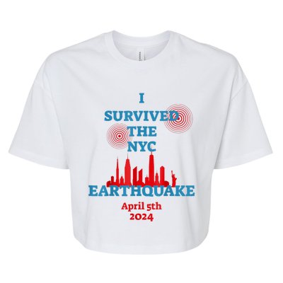 I Survived The Nyc Earthquake 2024 Bella+Canvas Jersey Crop Tee