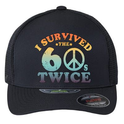 I Survived The Sixties 60s Twice Flexfit Unipanel Trucker Cap