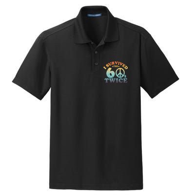 I Survived The Sixties 60s Twice Dry Zone Grid Polo