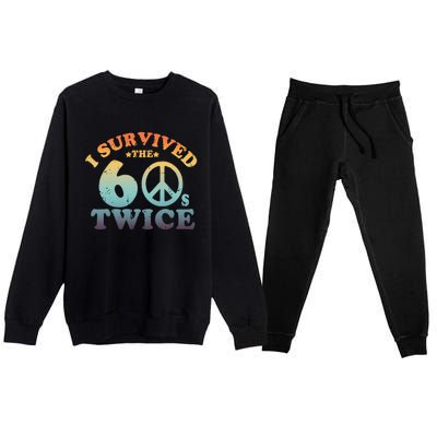 I Survived The Sixties 60s Twice Premium Crewneck Sweatsuit Set