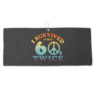 I Survived The Sixties 60s Twice Large Microfiber Waffle Golf Towel