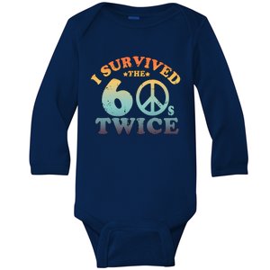 I Survived The Sixties 60s Twice Baby Long Sleeve Bodysuit