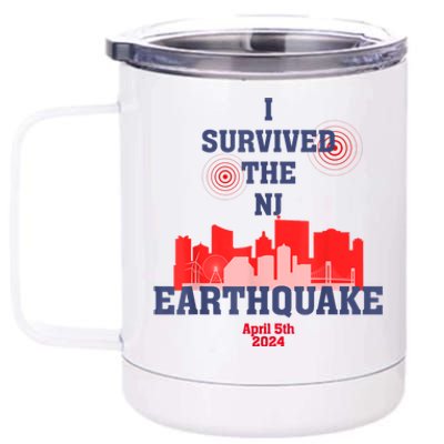 I Survived The Nyc Earthquake 2024 12 oz Stainless Steel Tumbler Cup