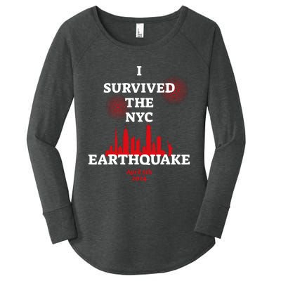 I Survived The Nyc Earthquake 2024 Women's Perfect Tri Tunic Long Sleeve Shirt