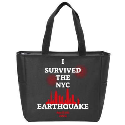 I Survived The Nyc Earthquake 2024 Zip Tote Bag