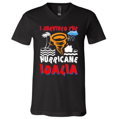 I Survived The Hurricane Idalia V-Neck T-Shirt