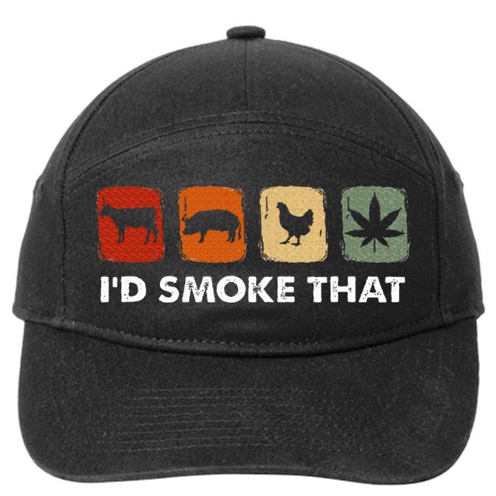 ID Smoke That Funny Marijuana Meat Smoker 7-Panel Snapback Hat