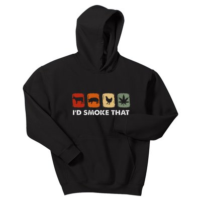 ID Smoke That Funny Marijuana Meat Smoker Kids Hoodie