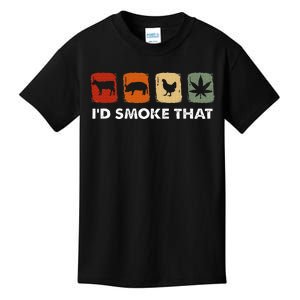 ID Smoke That Funny Marijuana Meat Smoker Kids T-Shirt