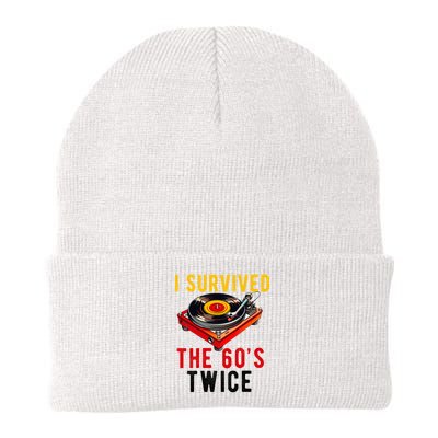 I Survived The 60s Sixties Twice 70th Birthday 60th Knit Cap Winter Beanie