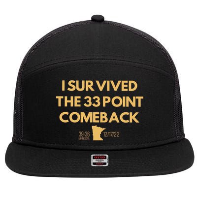 I Survived The 33 Point Comeback 7 Panel Mesh Trucker Snapback Hat