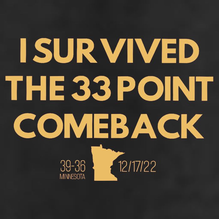 I Survived The 33 Point Comeback 7 Panel Mesh Trucker Snapback Hat