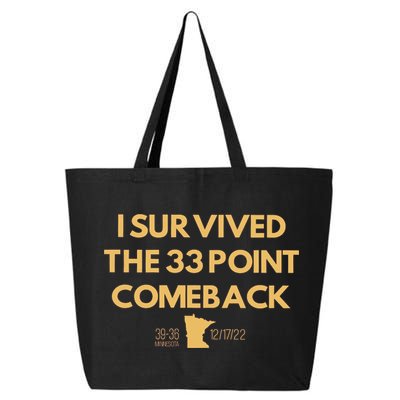 I Survived The 33 Point Comeback 25L Jumbo Tote