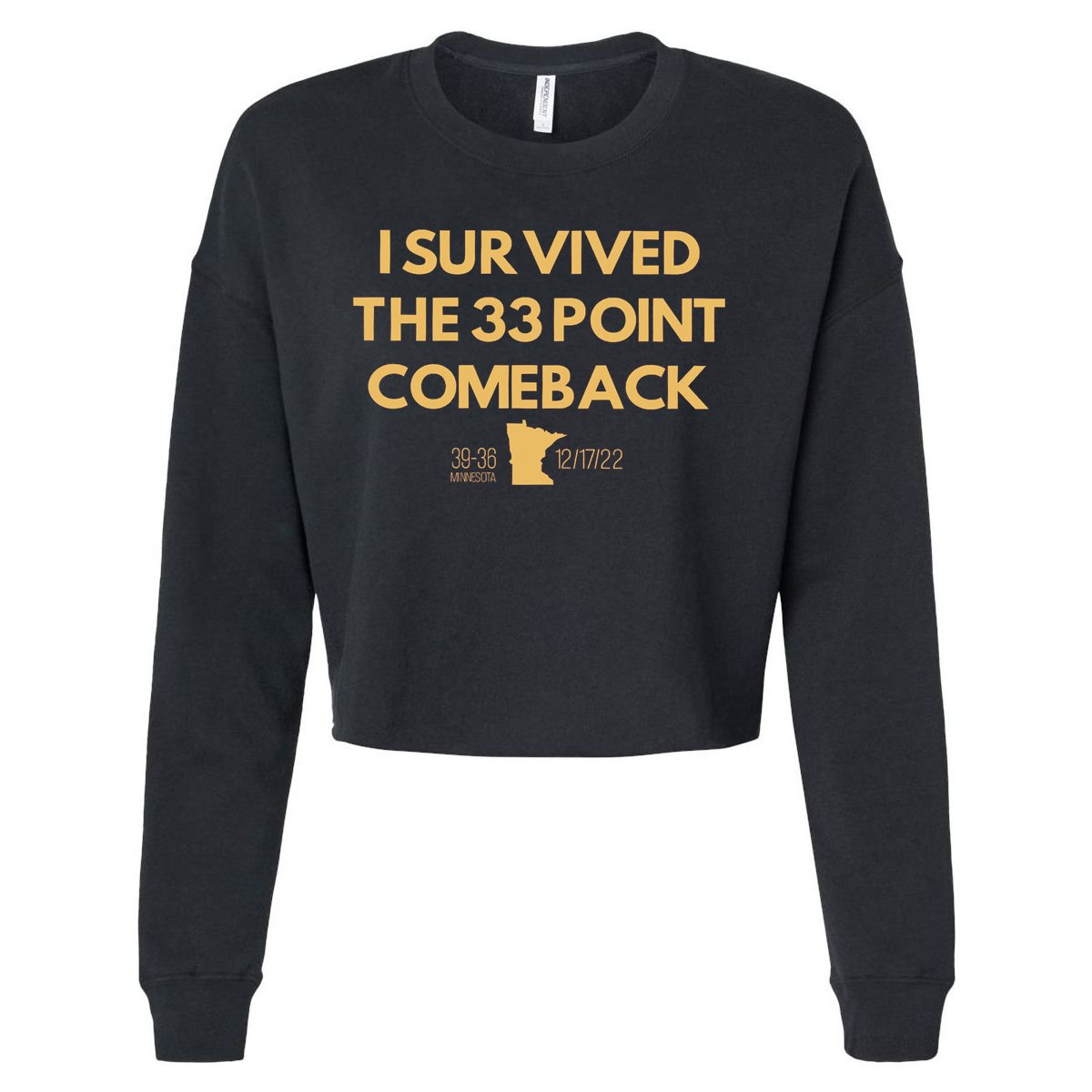 I Survived The 33 Point Comeback Cropped Pullover Crew