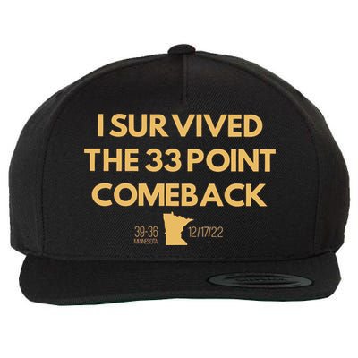 I Survived The 33 Point Comeback Wool Snapback Cap