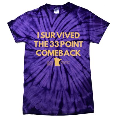 I Survived The 33 Point Comeback Tie-Dye T-Shirt