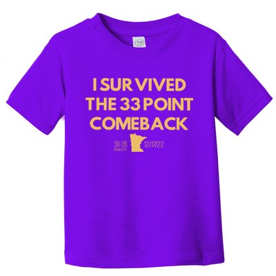 I Survived The 33 Point Comeback Toddler T-Shirt