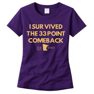 I Survived The 33 Point Comeback Womens T-Shirt