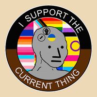 I Support The Current Thing Meme Drawstring Bag
