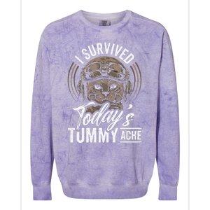 I Survived TodayS Tummy Ache Cat Colorblast Crewneck Sweatshirt