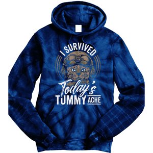 I Survived TodayS Tummy Ache Cat Tie Dye Hoodie