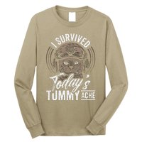 I Survived TodayS Tummy Ache Cat Long Sleeve Shirt