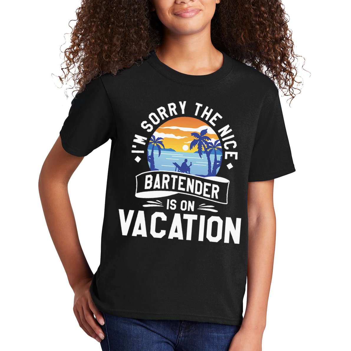 IM Sorry The Nice Bartender Is On Vacation Bartending Kids T-Shirt