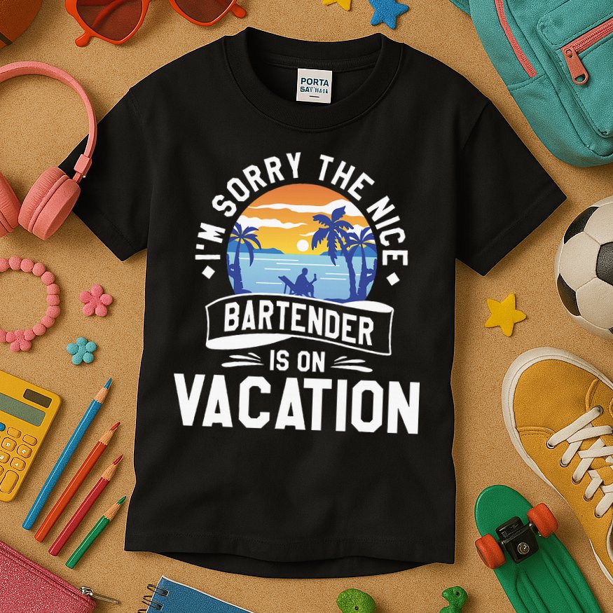 IM Sorry The Nice Bartender Is On Vacation Bartending Kids T-Shirt