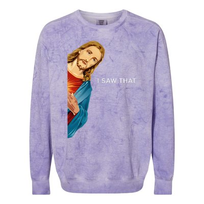 I Saw That Funny Jesus Christian Colorblast Crewneck Sweatshirt