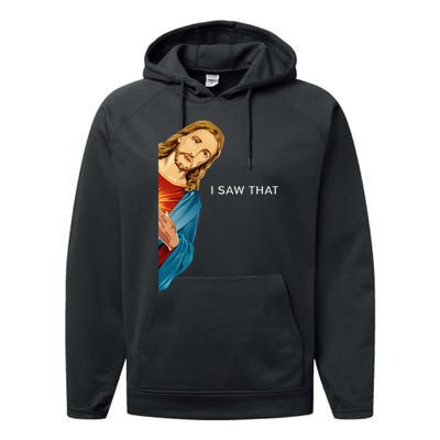 I Saw That Funny Jesus Christian Performance Fleece Hoodie