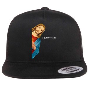 I Saw That Funny Jesus Christian Flat Bill Trucker Hat